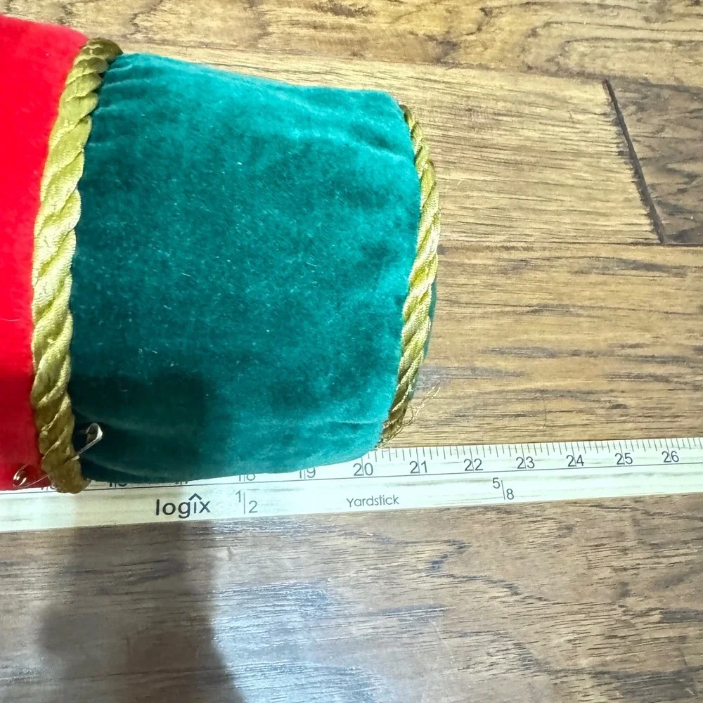 Endless‎ Possibilities Florentine Roll Bolster Pillow Red Green Velvet Christmas
